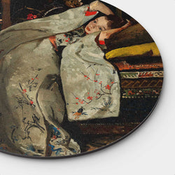 Girl in a White Kimono Round