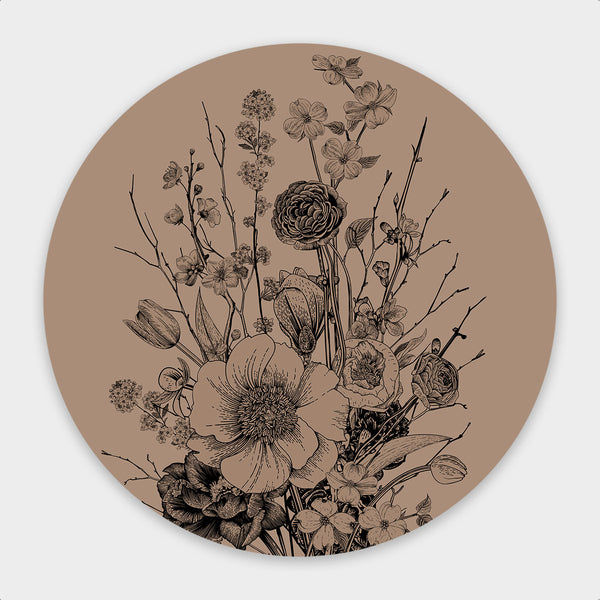 Taupe Floral - Artistic Lab
